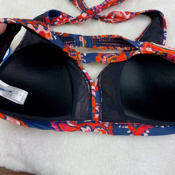 NWT Swimsuits For All 2 Piece Halter Bikini Swimsuit, size 14 - Picture 10 of 11